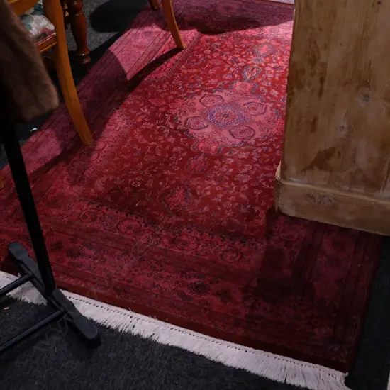 HAND KNOTTED PERSIAN RUG RED TONES