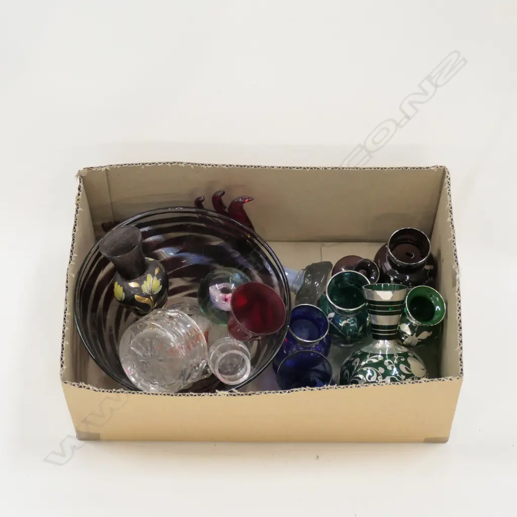 LOT ASST GLASSWARE SILVER OVERLAY/ BOWLS/ ETC Image 1++