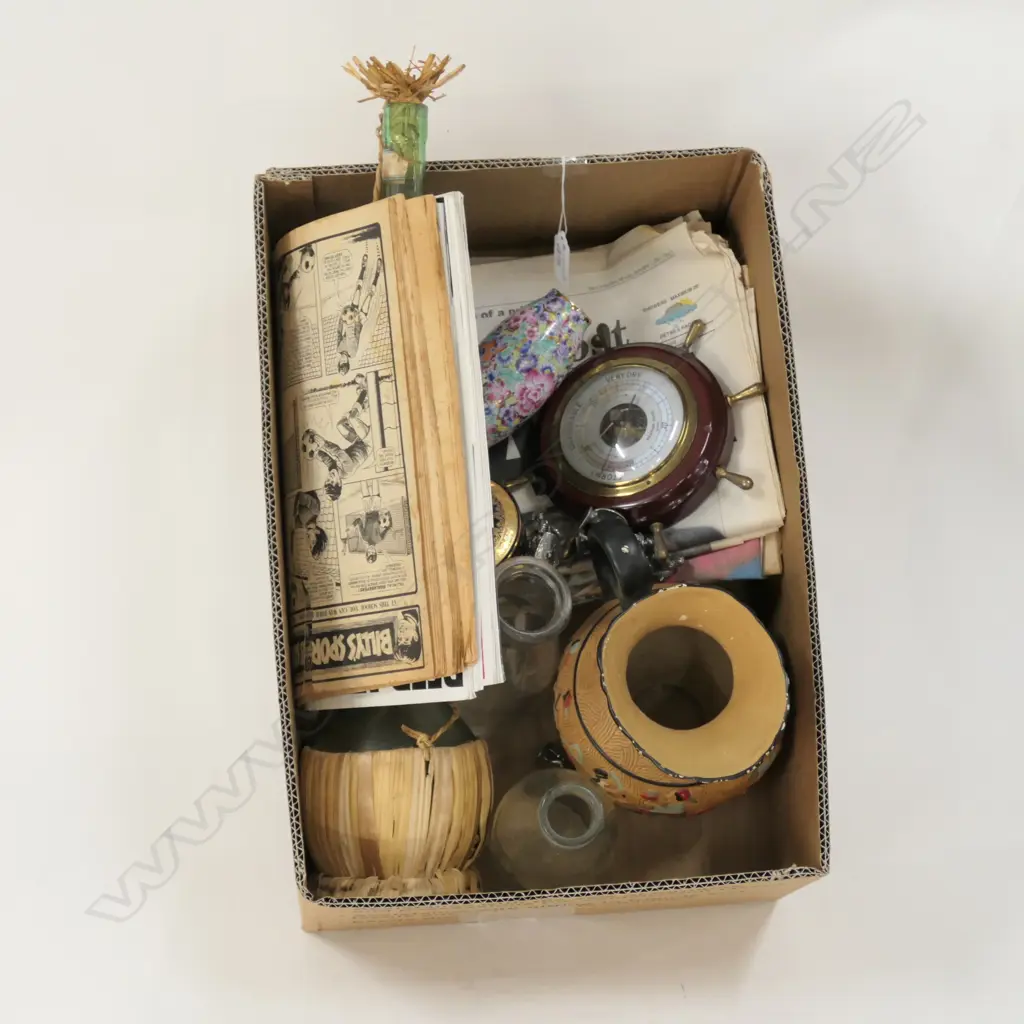 LOT N/PAPERS/JUG/BTLS/BAROMETER/ PEWTER ETC Image 1++