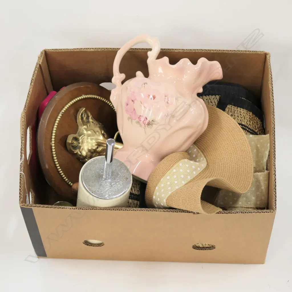 BOX LOT ASST ITEMS JUG ETC Image 1++