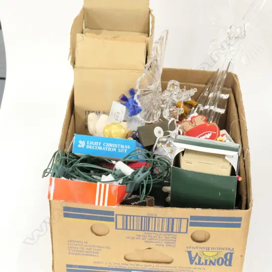 LOT ASST CHRISTMAS DECORATIONS ETC