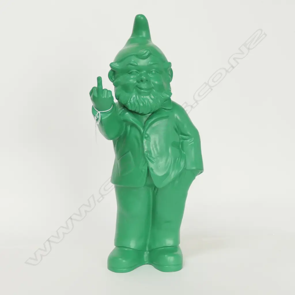 OTTMAR HORL GREEN PLASTIC GNOME FLIPPING MIDDLE FINGER Image 1++