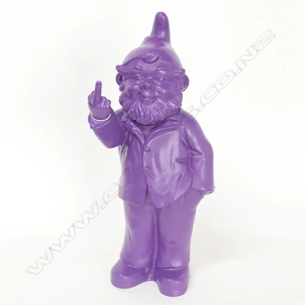 OTTMAR HORL PURPLE PLASTIC GNOME FLIPPING MIDDLE FINGER Image 1++