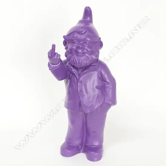 OTTMAR HORL PURPLE PLASTIC GNOME FLIPPING MIDDLE FINGER