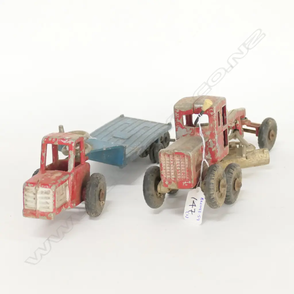 2 DIE CAST FUN HO TOYS - PLOUGH + TRUCK AND TRAILER Image 1++