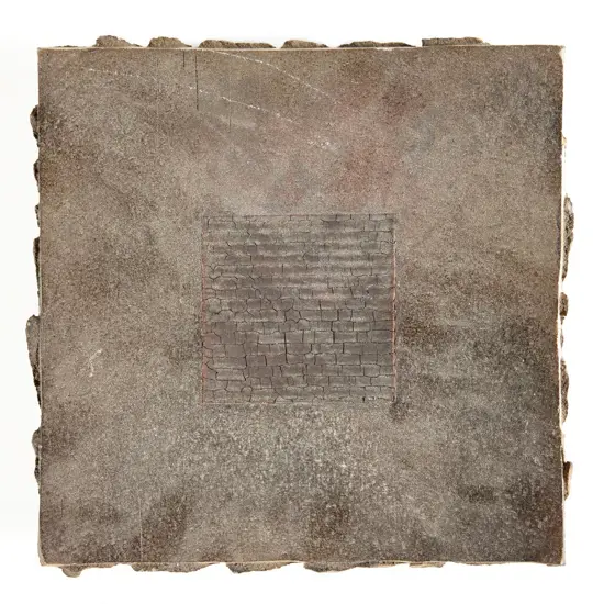 MICHAEL KEIGHERY SQUARE SLAB DISH SGD & DATED ’86. 280 x 270mm