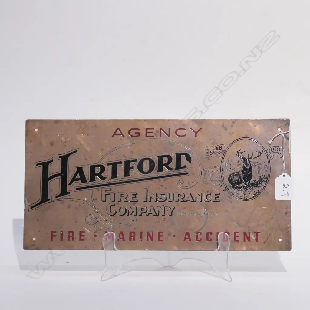 EARLY 20THC COPPER INSURANCE CO PLAQUE Image 1++