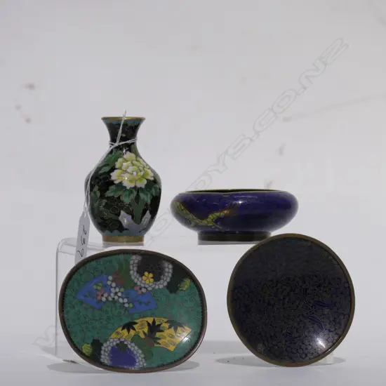 4 SMALL CLOISONNE ITEMS 