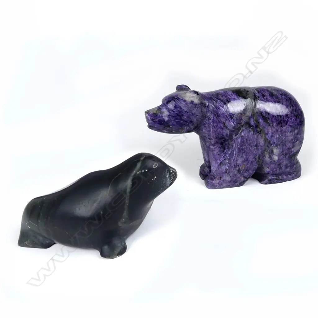 INUIT CARVED BEAR  & SEAL Image 1++