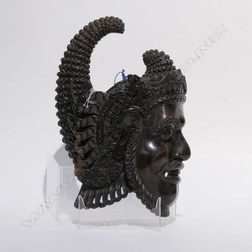 BALINESE CARVED ROSEWOOD HEAD ON PROFILE Image 1++