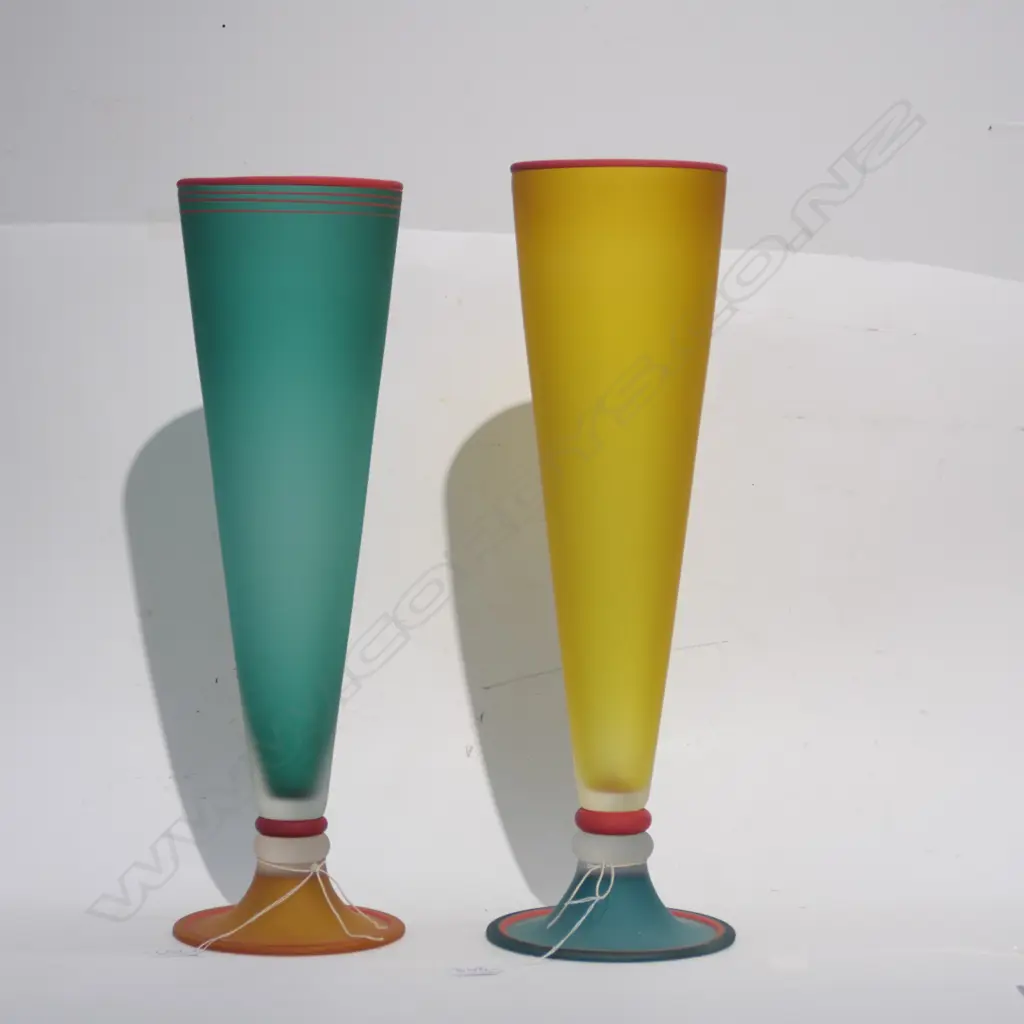 2 LARGE GIOVANNI SGD ART GLASS VASES H. 500MM Image 1++