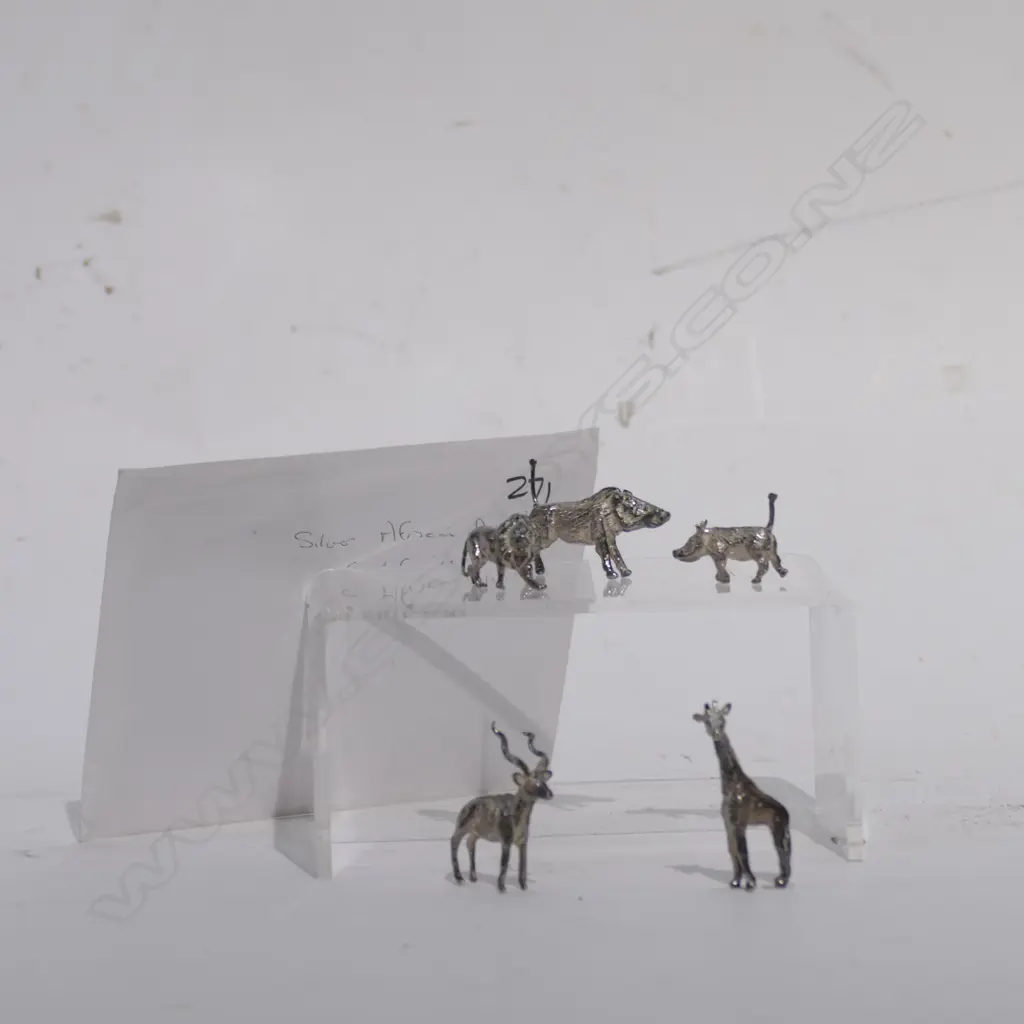 'HARARE' 958 SILVER 5 SMALL ANIMALS, & CERTIFICATES 112GMS Image 1++