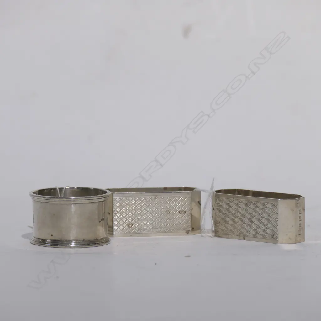 3 S/SILVER NAPKIN RINGS, 100G Image 1++