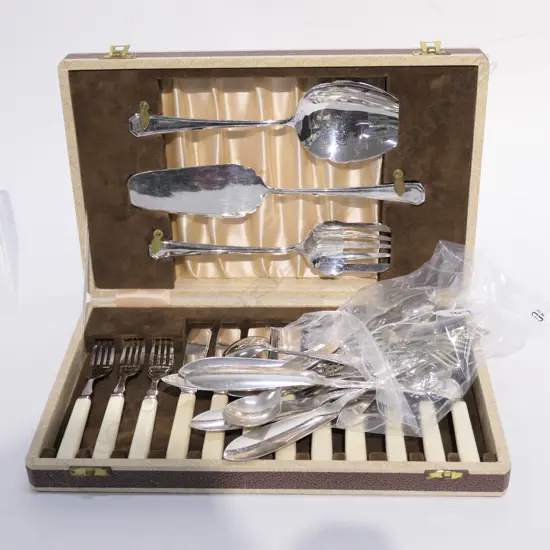 CASED CUTLERY SET + ASST EP CUTLERY + SILVER? FORKS