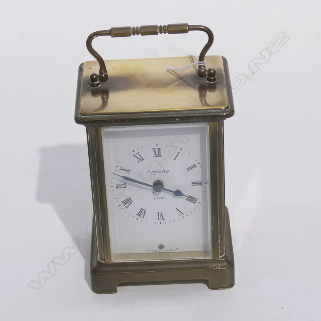BAYARD CARRIAGE CLOCK, DUVERDRY & BLOQUEL MOVEMENT REQUIRES ATTENTION . H.150mm Image 1++
