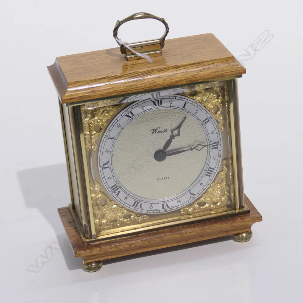 WEISS QUARTZ MANTEL CLOCK (NEEDS BATTERY). H.160mm Image 1++