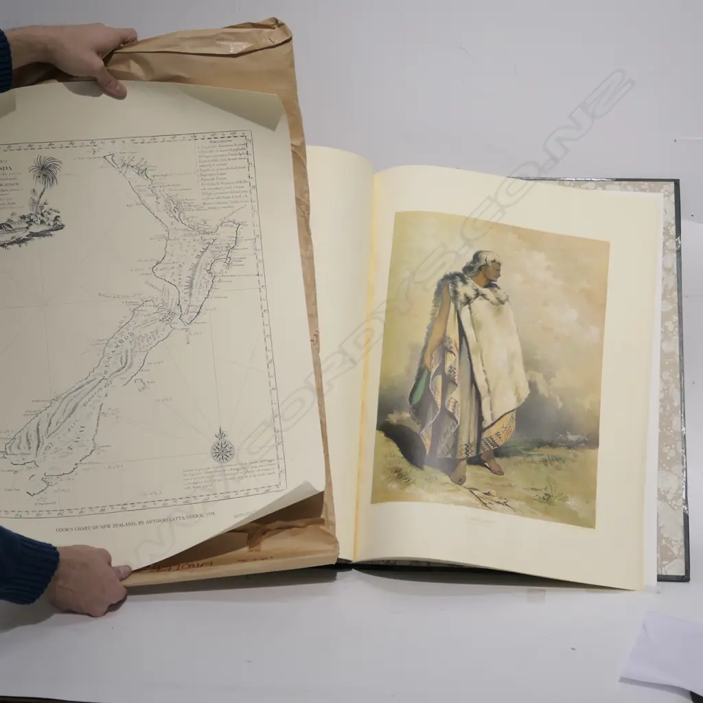 FOLIO LITHOGRAPHS NZ. BY OLIVER + NZ MAPS Image 1++