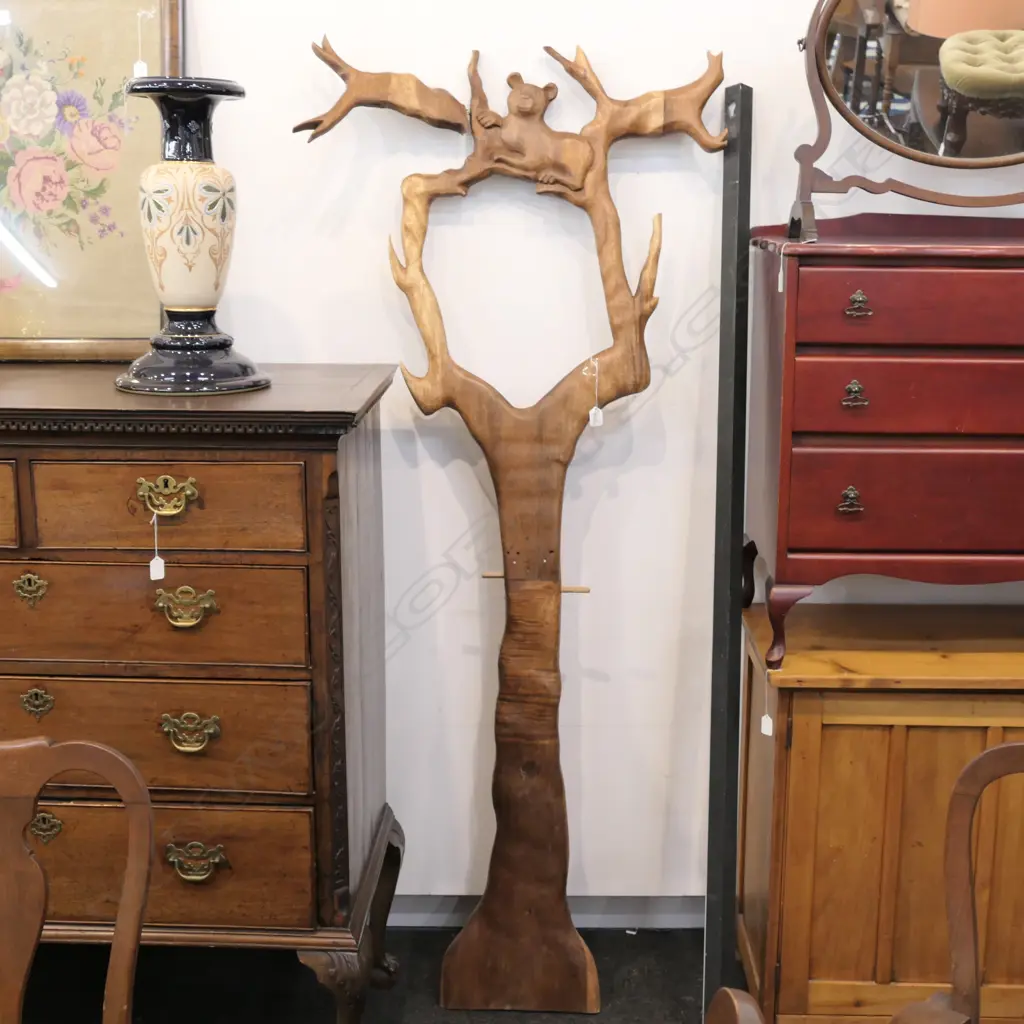 BLACK FOREST STYLE CARVED HALL STAND A/F H 1870 MM Image 1++