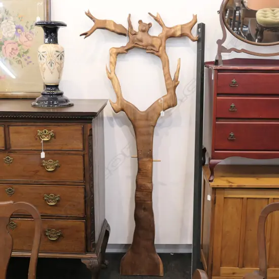 BLACK FOREST STYLE CARVED HALL STAND A/F H 1870 MM