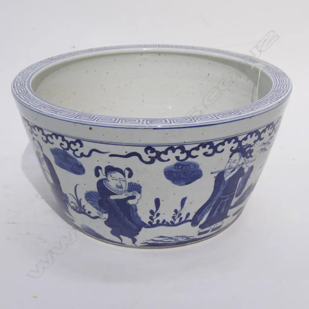 B + W JARDINIERE W/ FISHERMAN DECORATION W. 390MM Image 1++