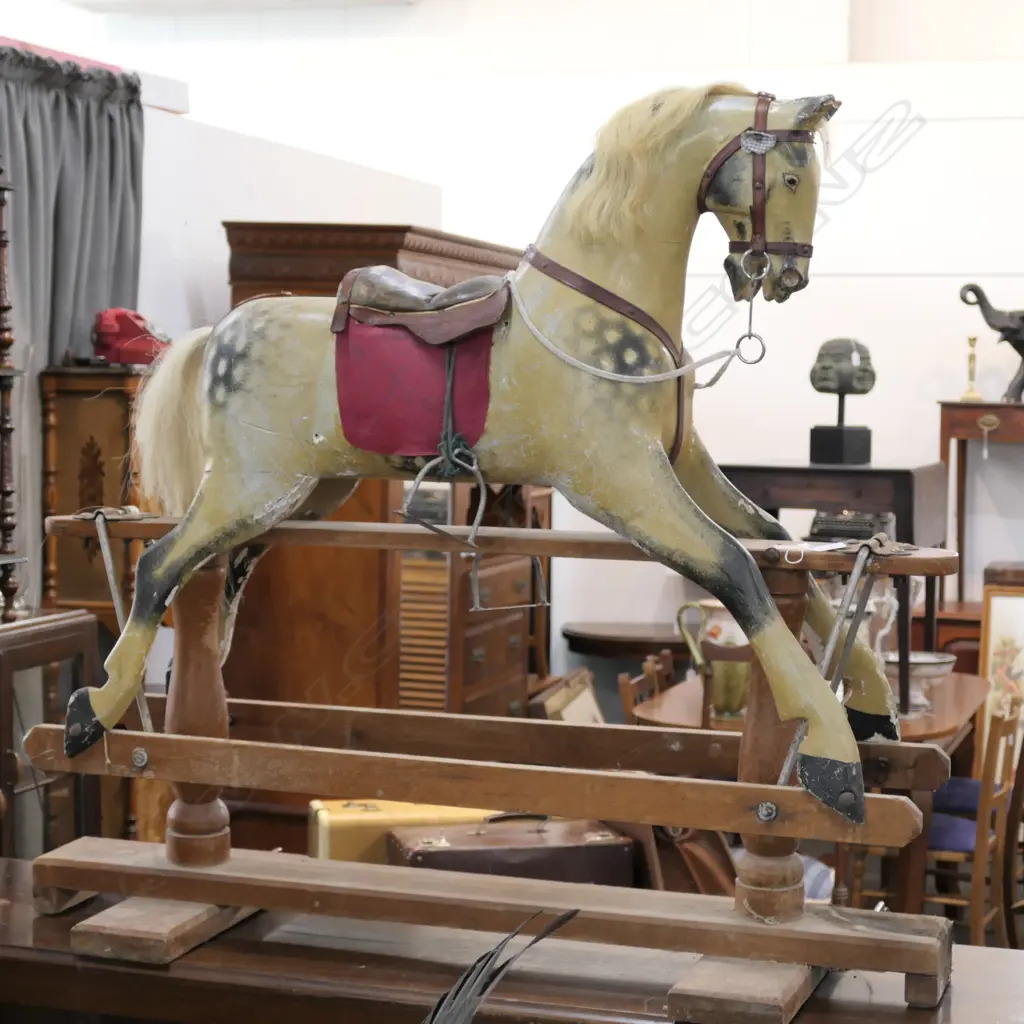 CHILDS PAINTED ROCKING HORSE L 1060 MM Image 1++