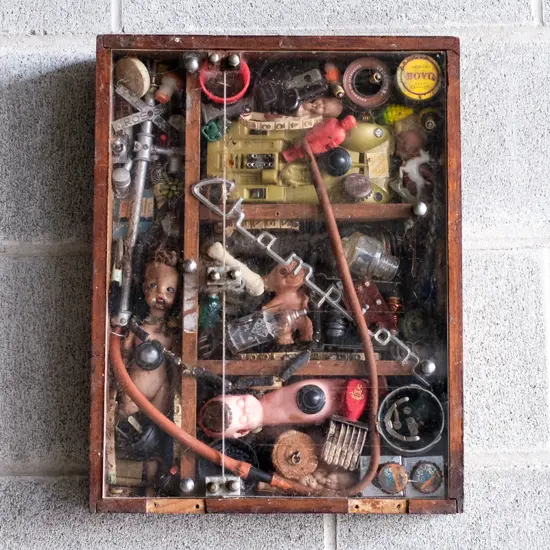 RETROSPECTACLE NO. 2 ASSEMBLAGE BY ANDREW HALL 425MM X 330MM