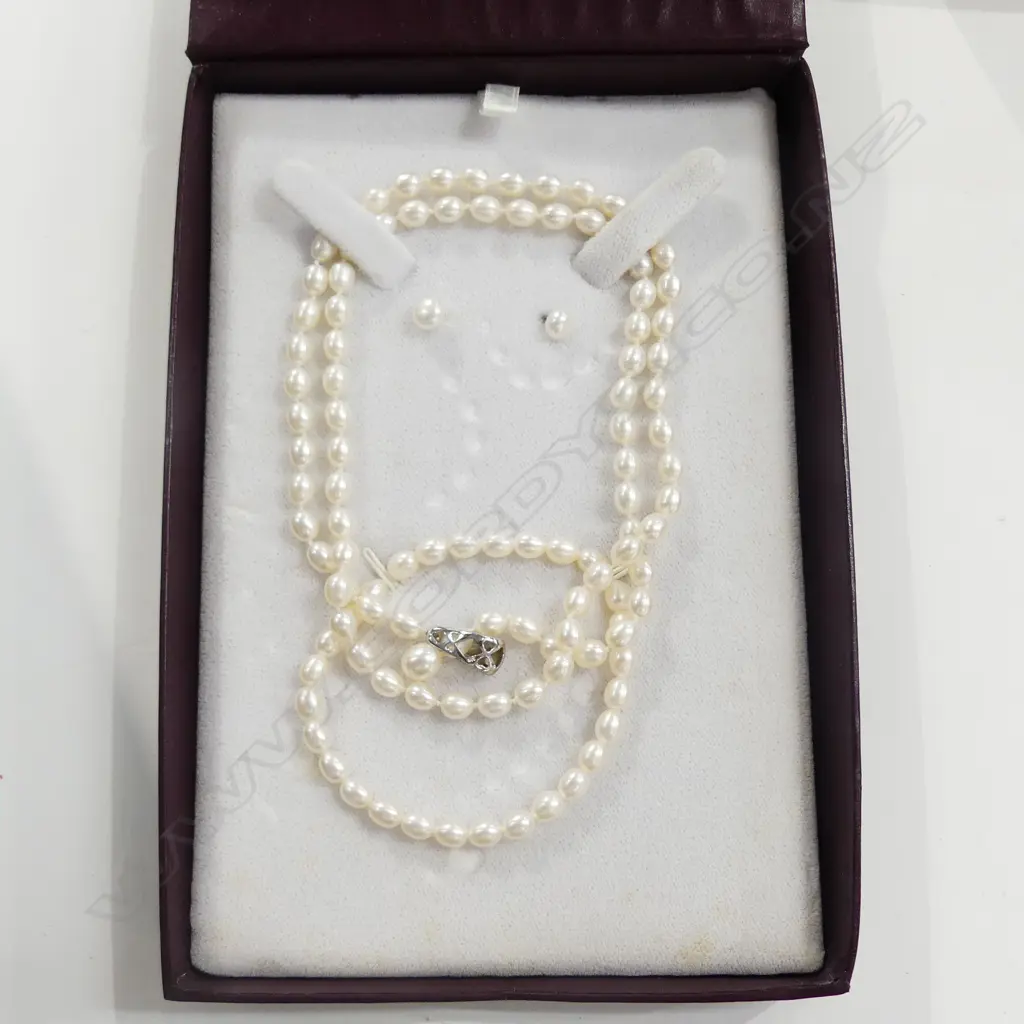 PEARL NECKLACE BRACELET & EARRINGS Image 1++