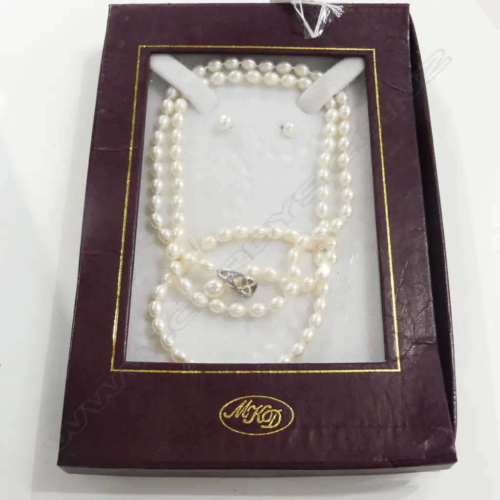 PEARL NECKLACE BRACELET & EARRINGS Image 1++