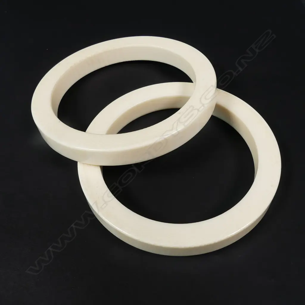 TWO IVORY BANGLES Image 1++
