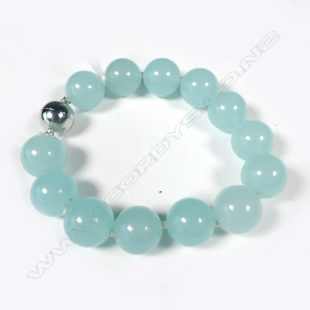 AQUAMARINE BEAD BRACELET (250CT APPROX) Image 1++
