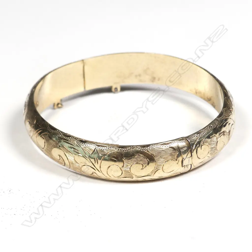 SILVER GILT HINGED BANGLE REPLACEMENT VALUATION $695 (C12) Image 1++