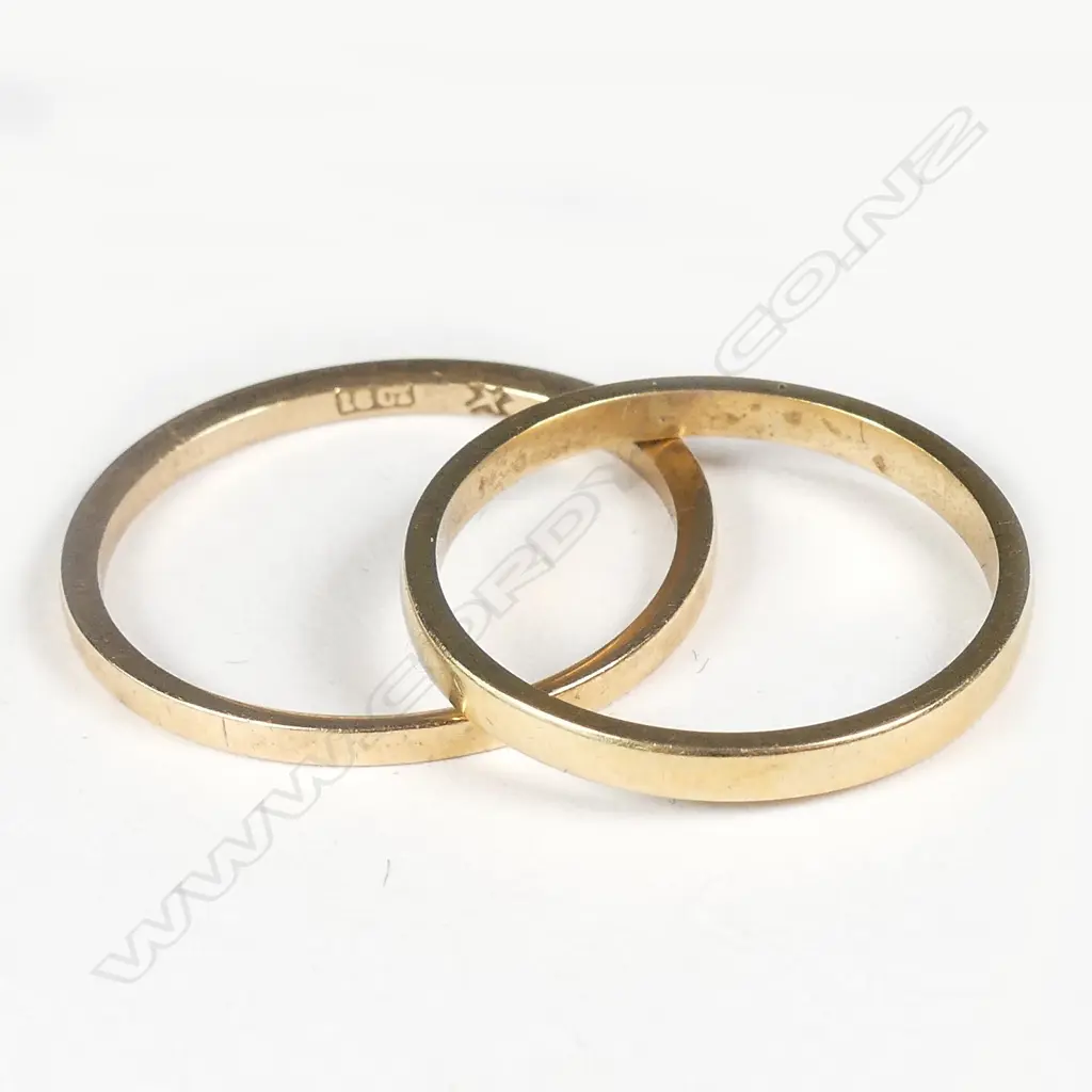 TWO 18CT GOLD WEDDERS 4.14GM Image 1++