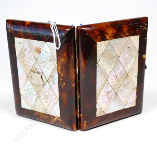 VICT. TORTOISE SHELL & MOP CARD CASE 