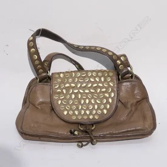 TED BAKER SOFT LEATHER HANDBAG BRASS STUDS