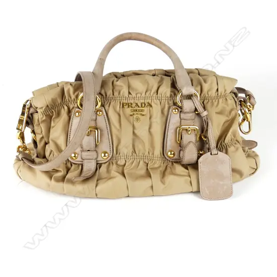 A vintage Prada Tessuto Gauffre nylon ruched handbag