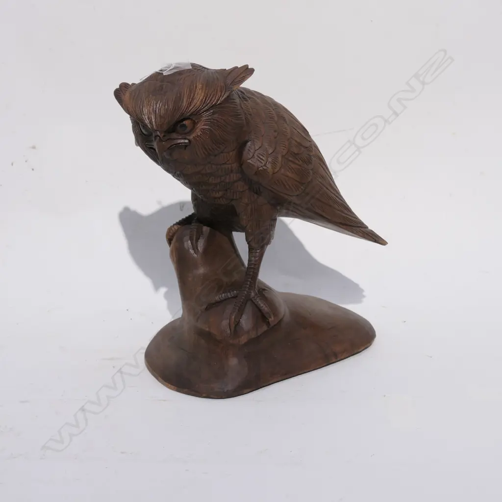 WELL CARVED WOODEN OWL H. 310MM Image 1++
