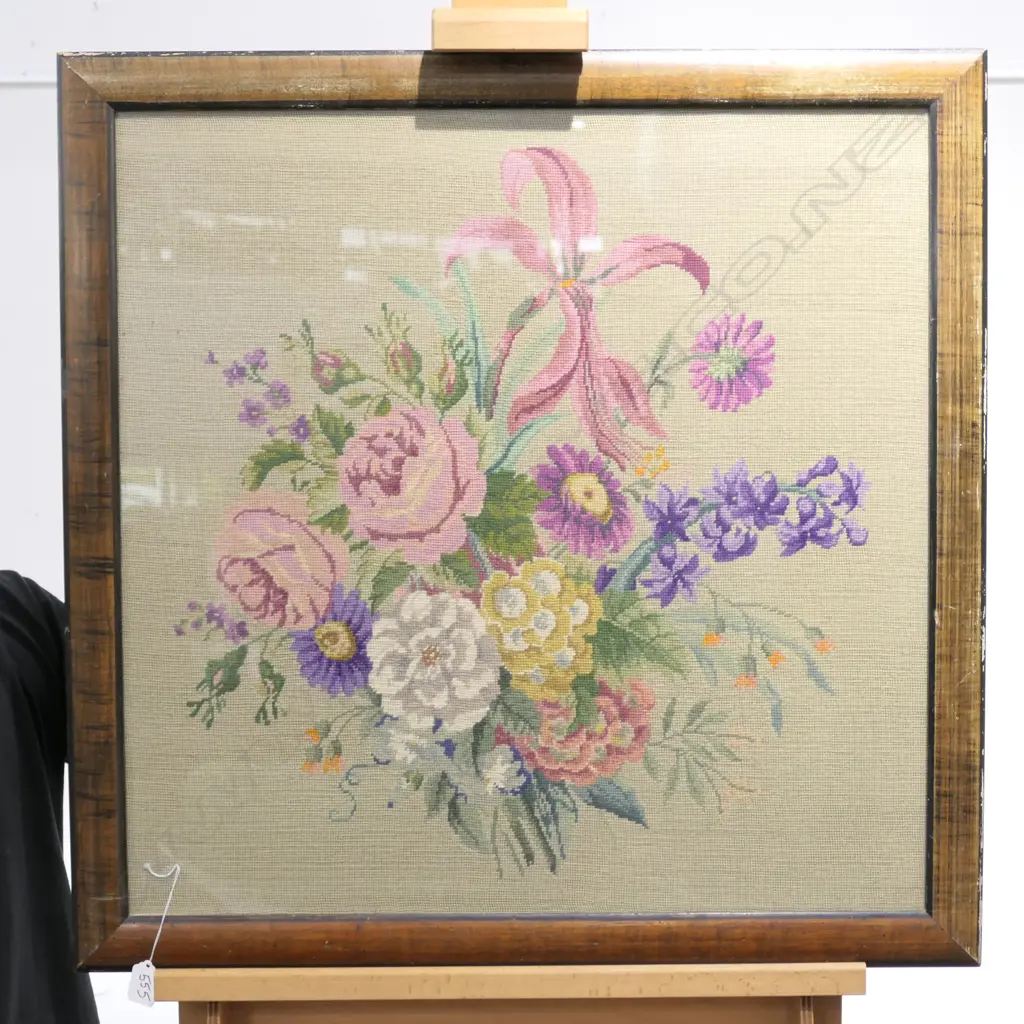 FRAMED FLORAL TAPESTRY 640 X 640MM Image 1++