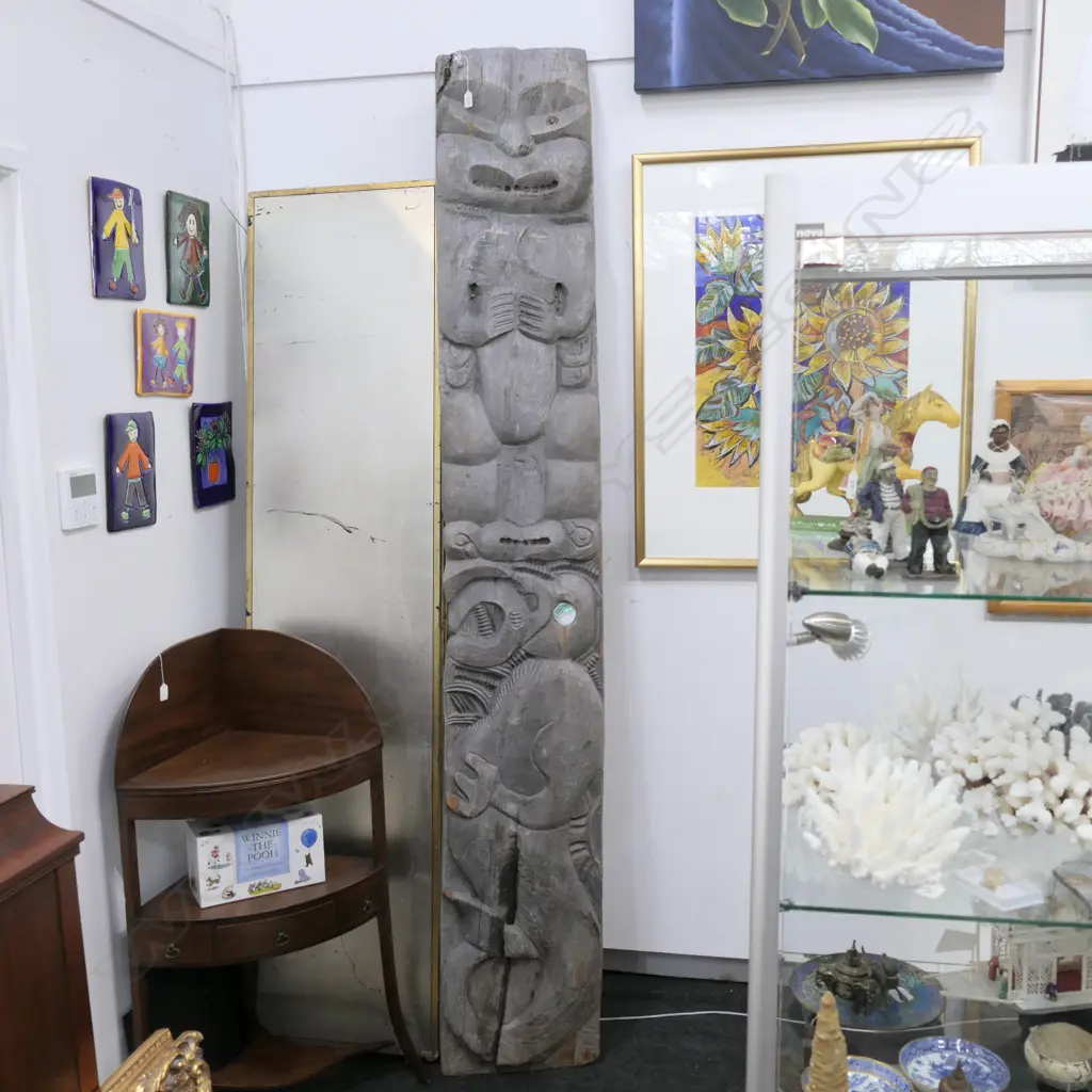 LARGE CARVED MAORI PANEL H 2400 MM Image 1++