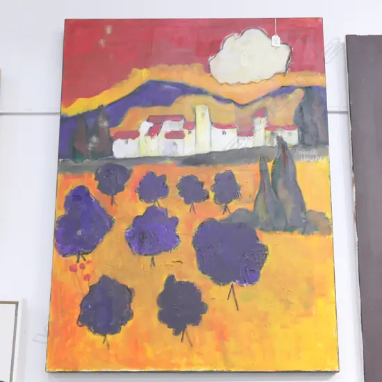 OIL ON CANVAS BY G HUGES 1030 X 750