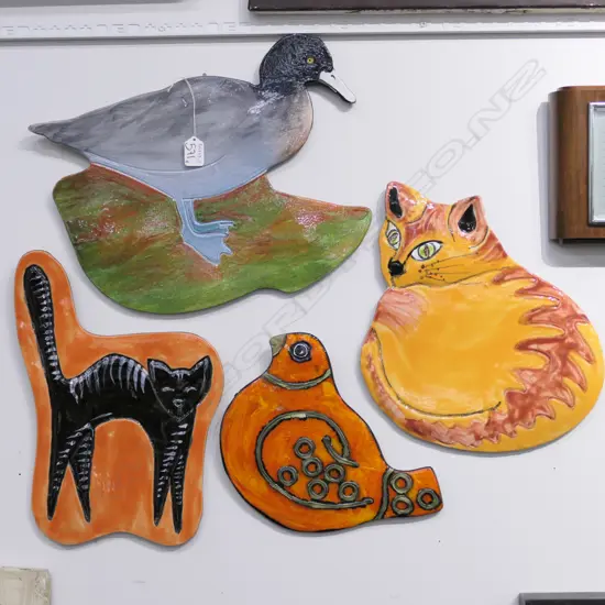 4 MORRIS & JAMES POTTERY WALL PLAQUES