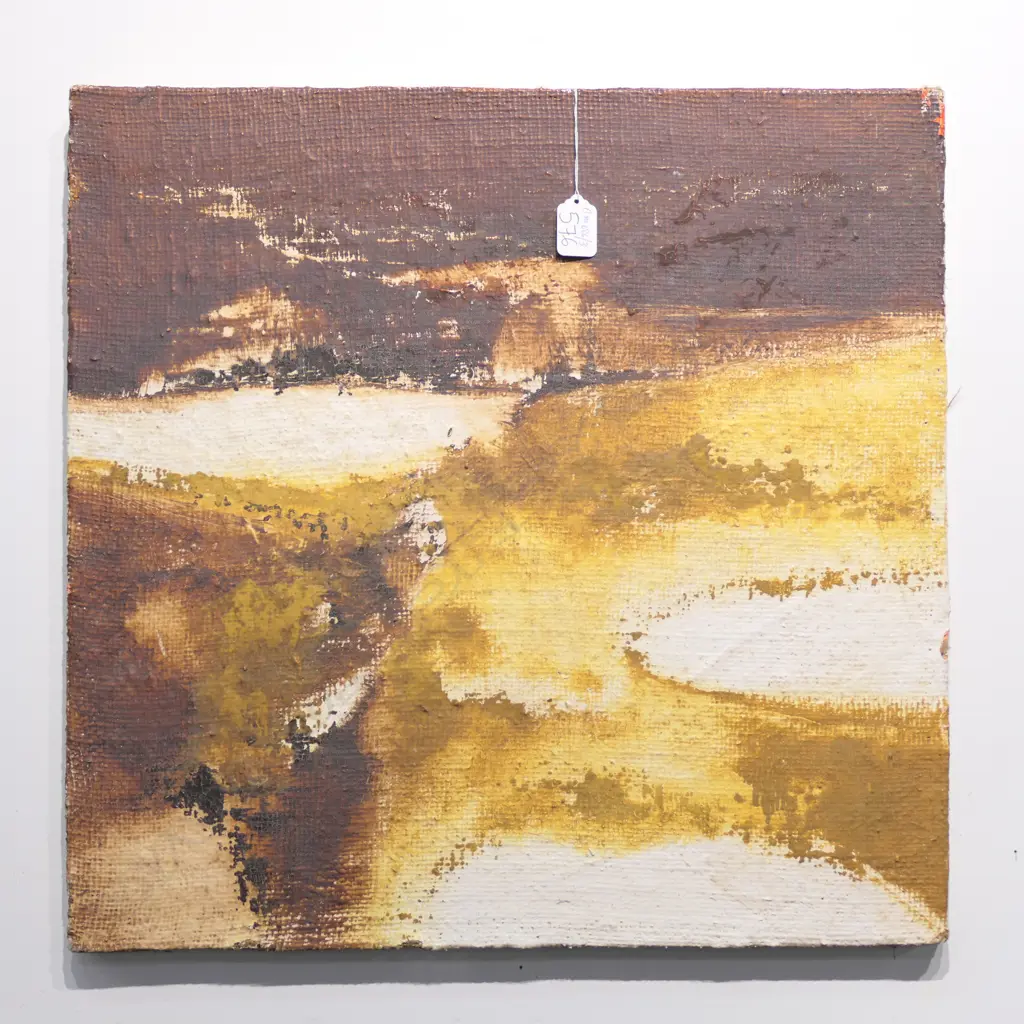 OIL ON JUTE NZ SCHOOL ABSTRACT 520 X 500 MM Image 1++