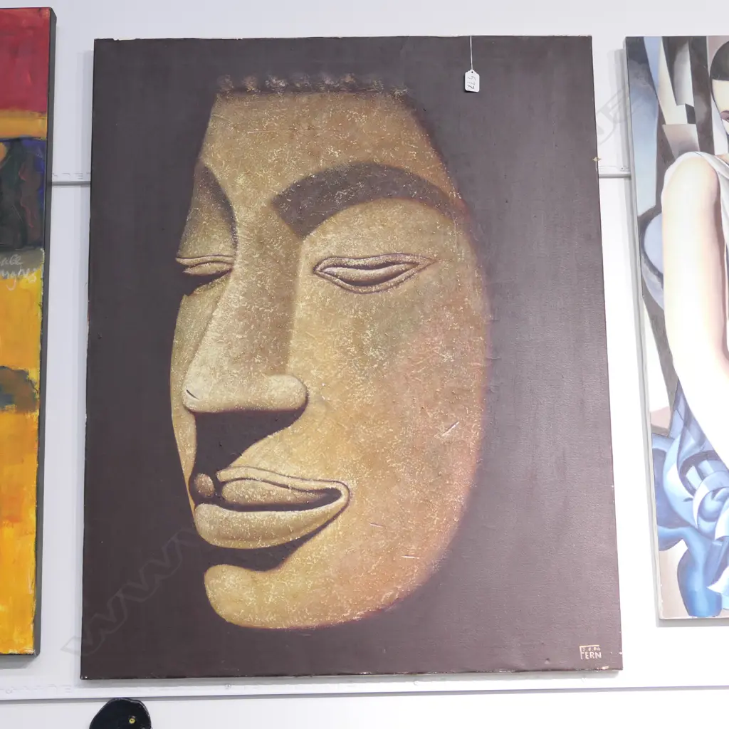OIL ON CANVAS FACE BY FERN H 1020 Image 1++