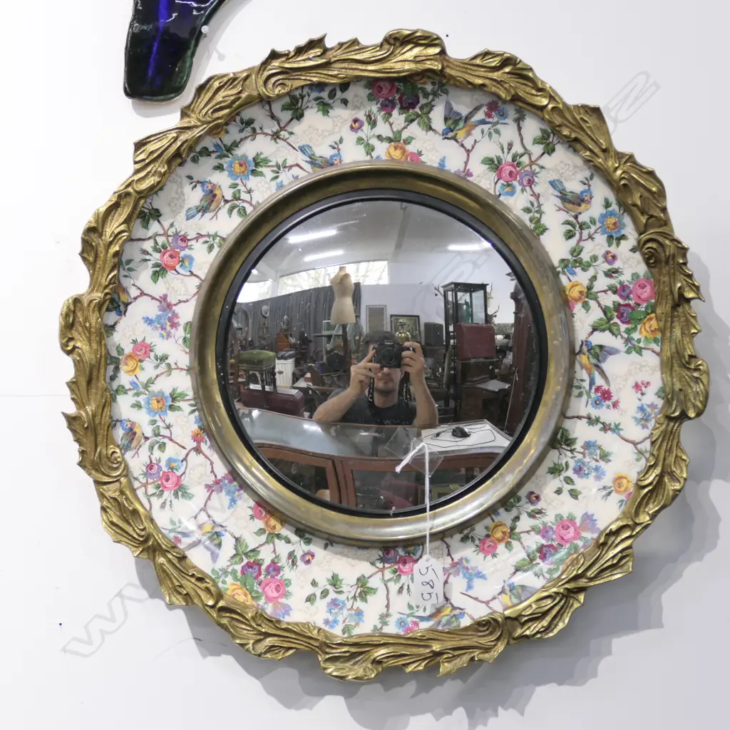 VINTAGE BURLEIGH WARE FRAMED MIRROR  Image 1++