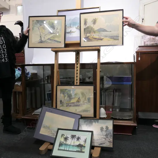 7 W/C'S ISLANDS / BOATS ETC INCL. JOHN POYNTON LARGEST FRAME 525 X 420