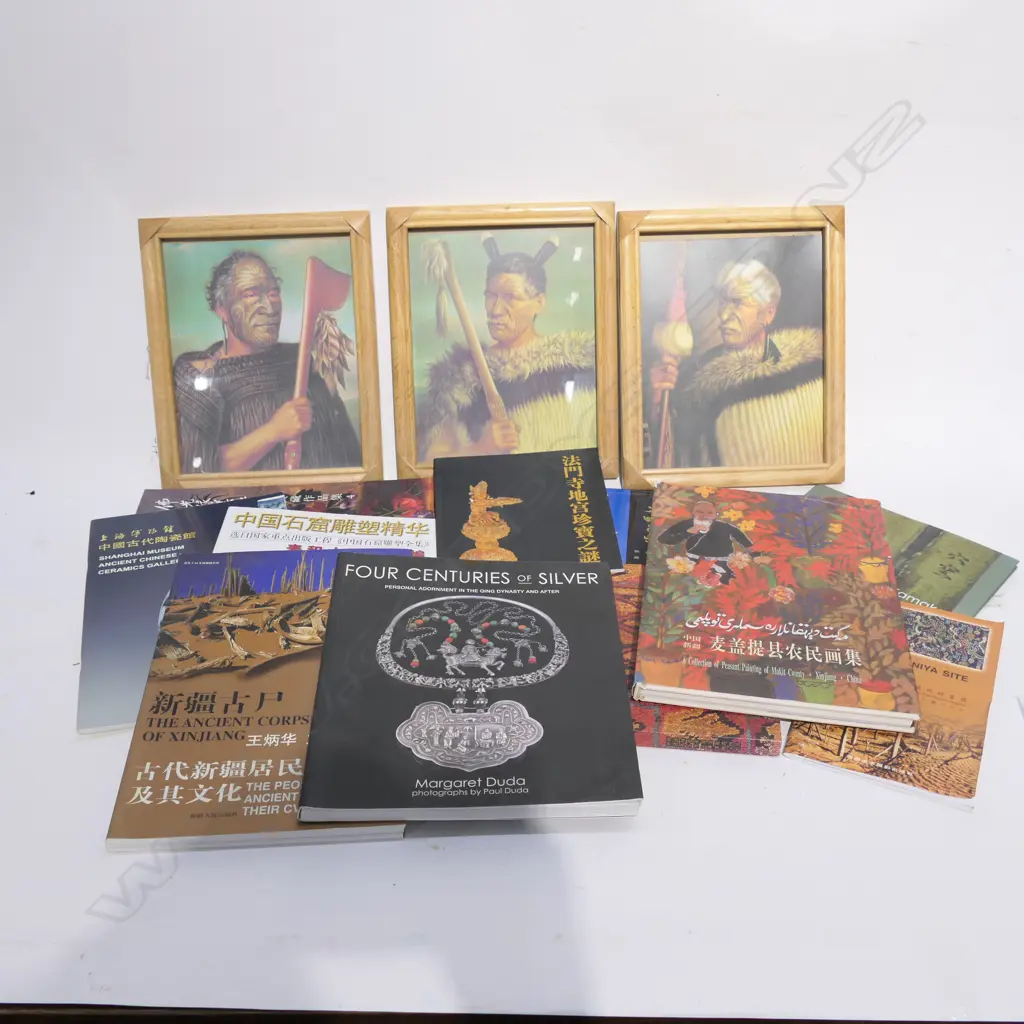 3 FRAMED PRINTS OF MAORI CHIEFS & MISC CATALOGUES  (EX THE NGAIRE HART ESTATE COLLECTION) Image 1++