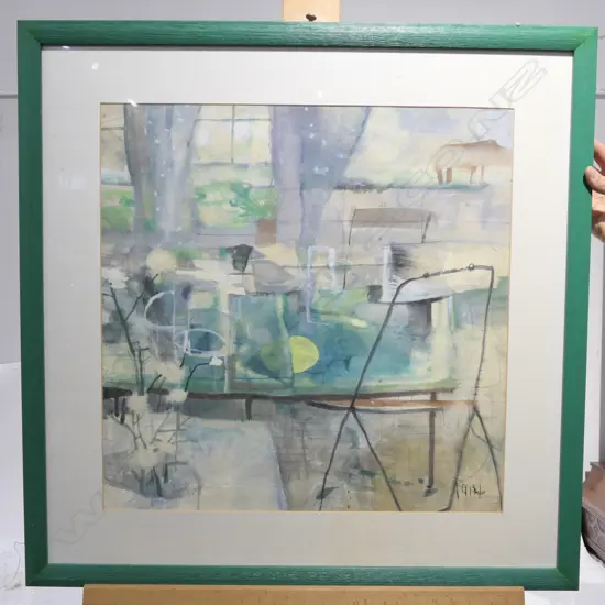 FRAMED ABSTRACT ARTWORK 740 X 760 MM