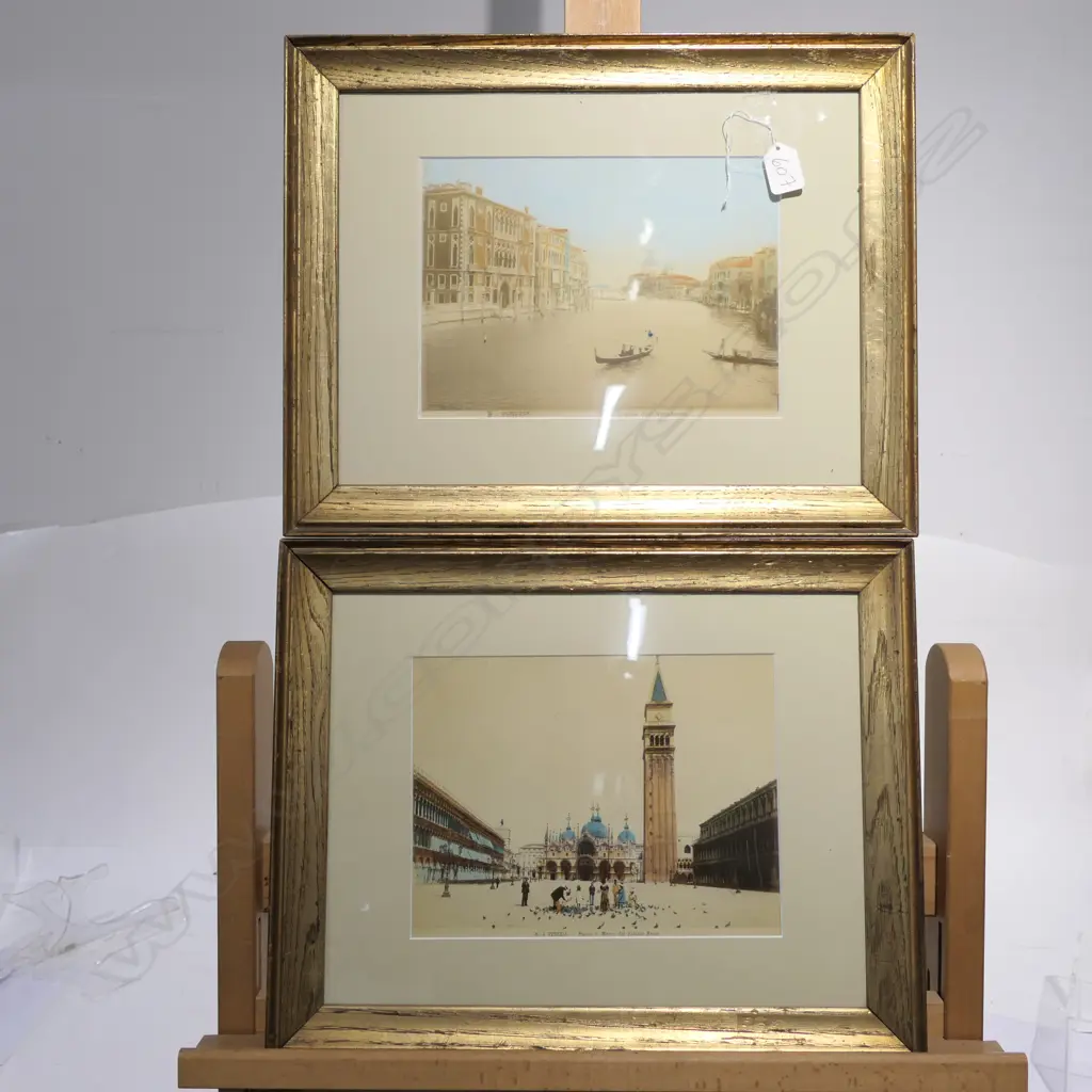TWO HAND COLOURED PHOTOGRAPHS OF VENICE Image 1++