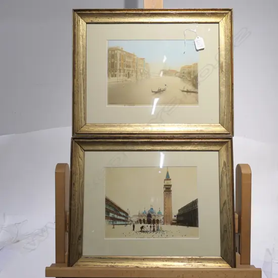 TWO HAND COLOURED PHOTOGRAPHS OF VENICE