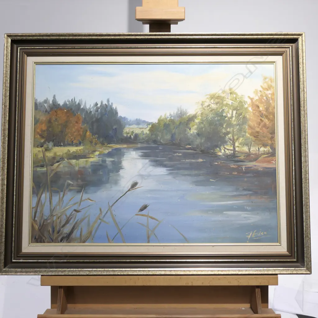 FRANK EDEN 'HUMURANA STREAM' OIL ON BOARD LANDSCAPE 595 X 445 Image 1++