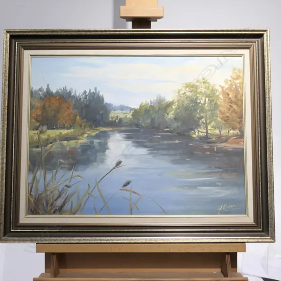 FRANK EDEN 'HUMURANA STREAM' OIL ON BOARD LANDSCAPE 595 X 445